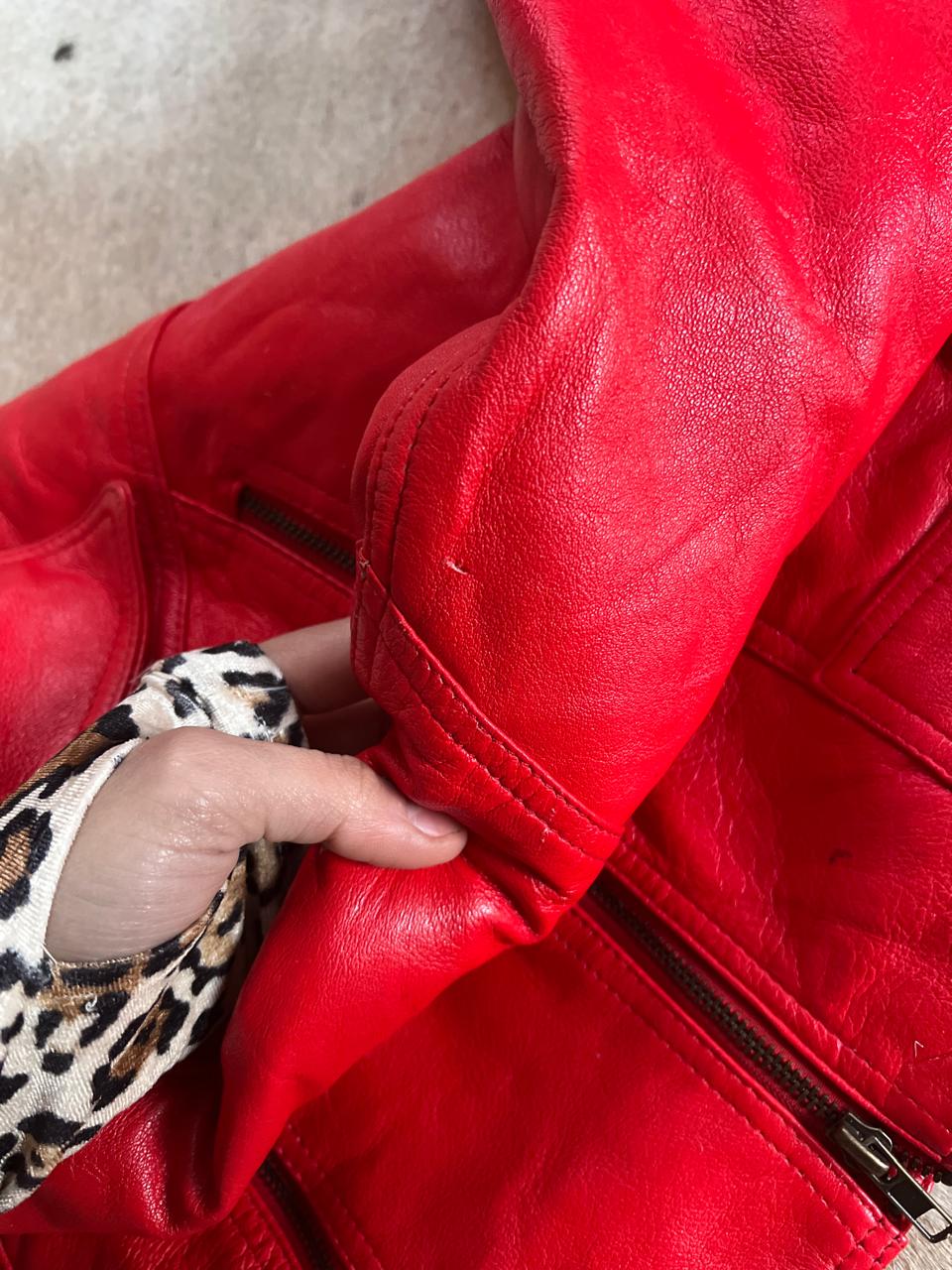 Red leather jacket