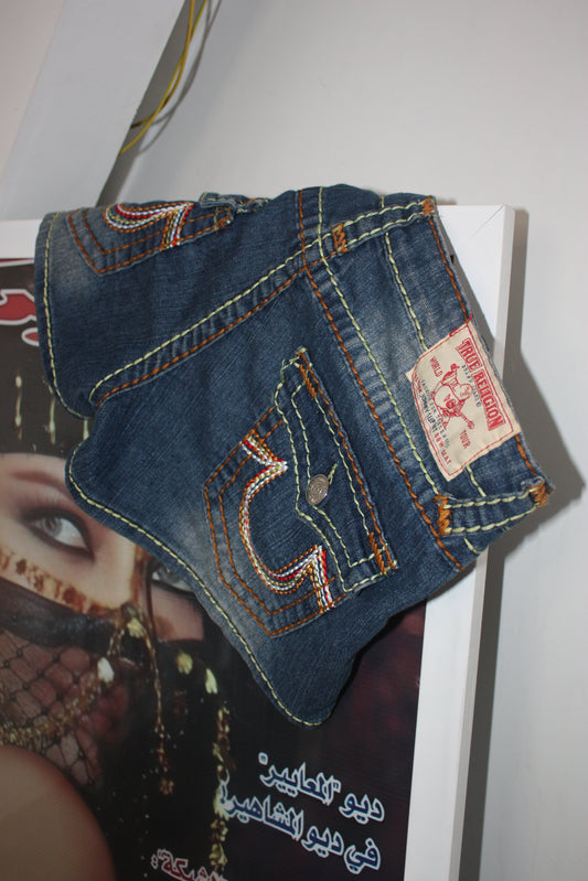 True Religion low rise denim shorts