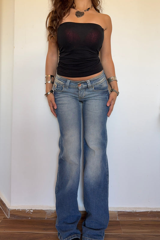 Zara low waist wide baggy jeans