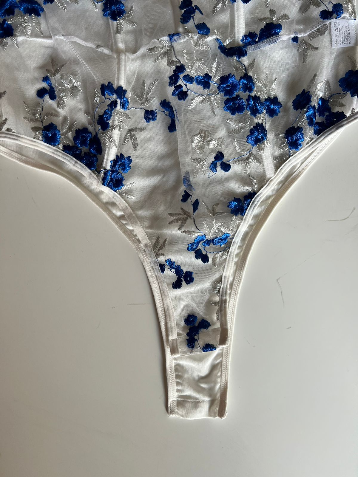 Floral embroidered corset body suit top