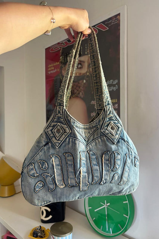 2000s denim shoulder bag