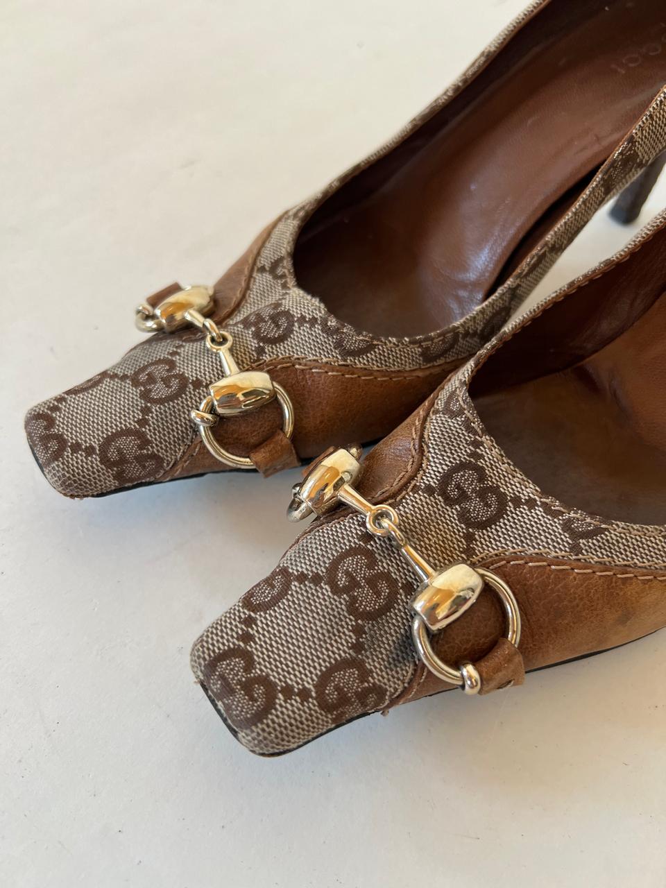 Gucci monogram vintage heels