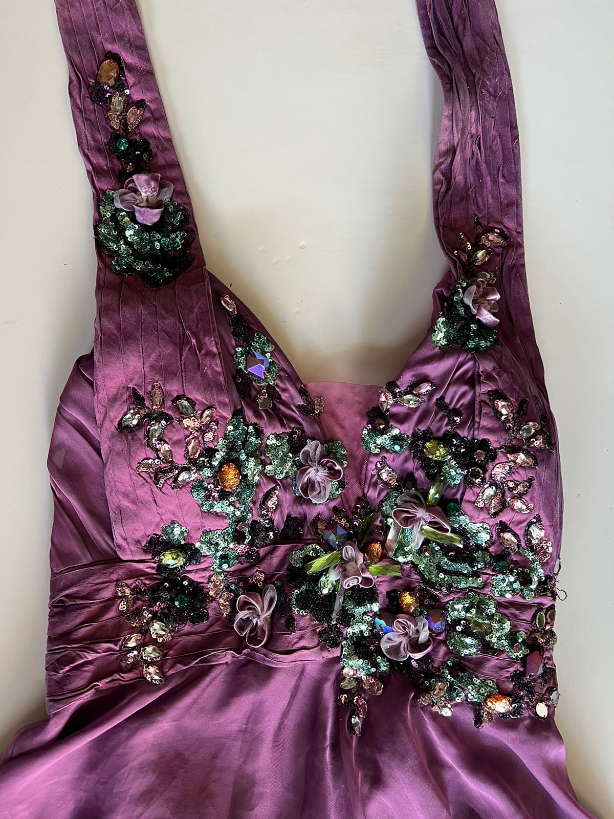 Sequin beaded halter unsymmetric top