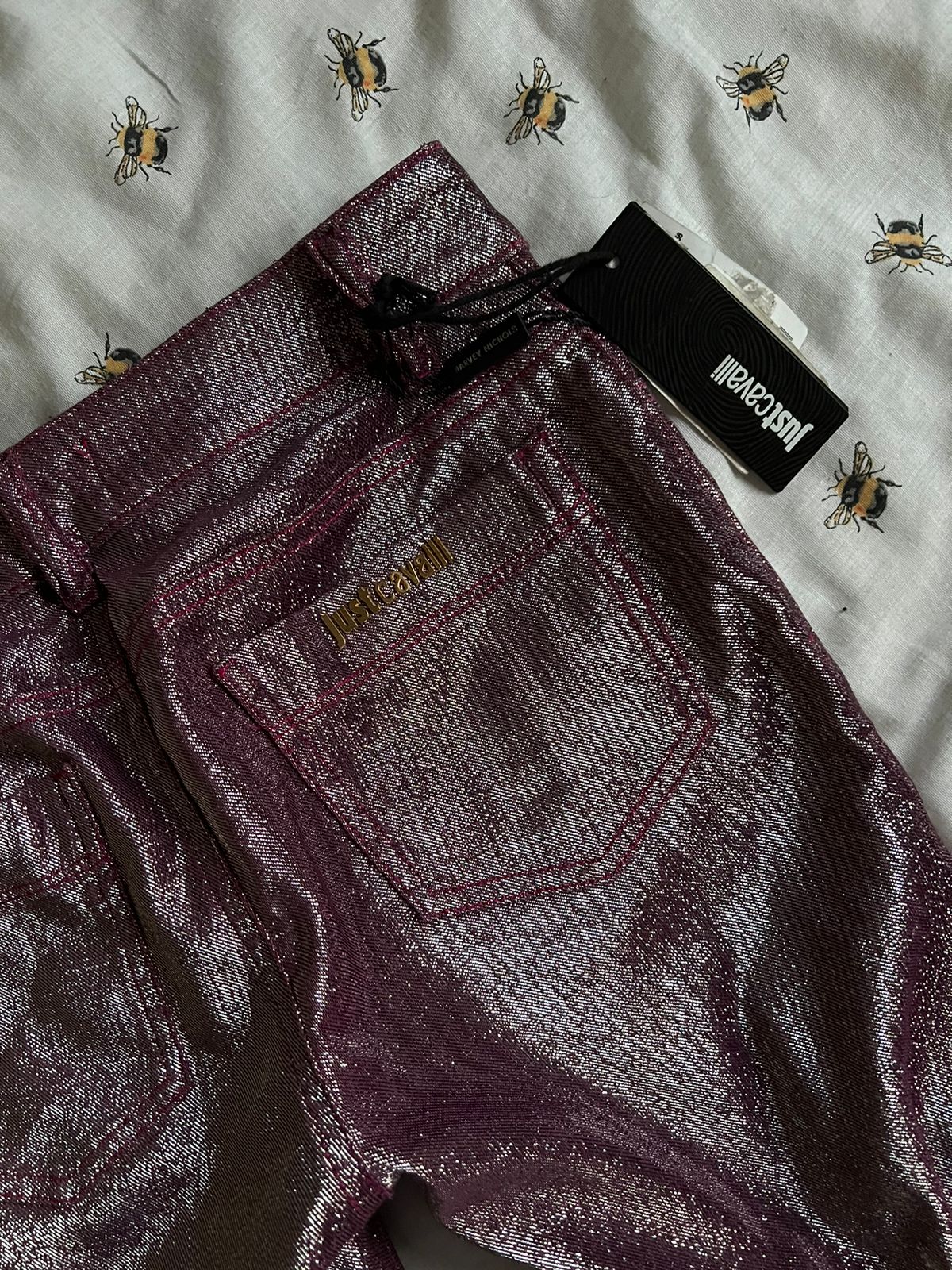 Just Cavalli glittery low waist skinny pants