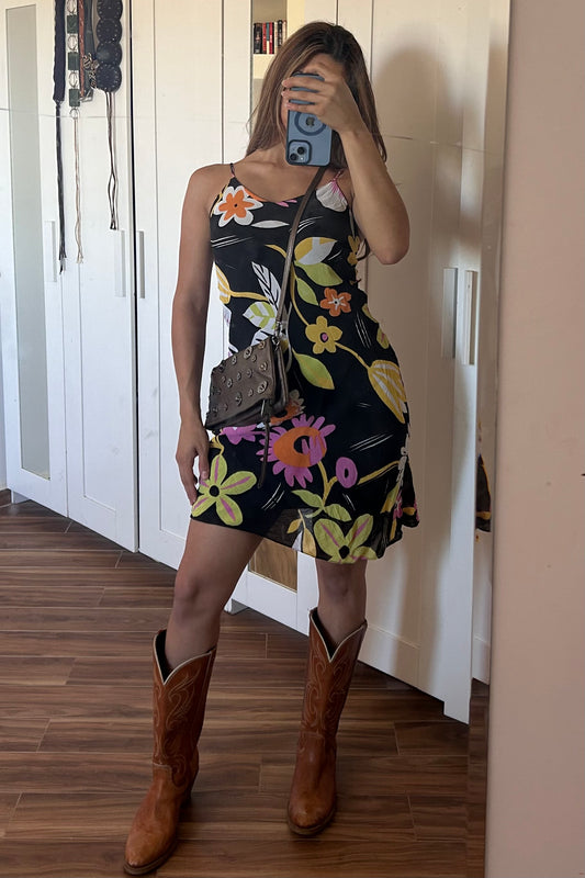 2000s floral mid dress
