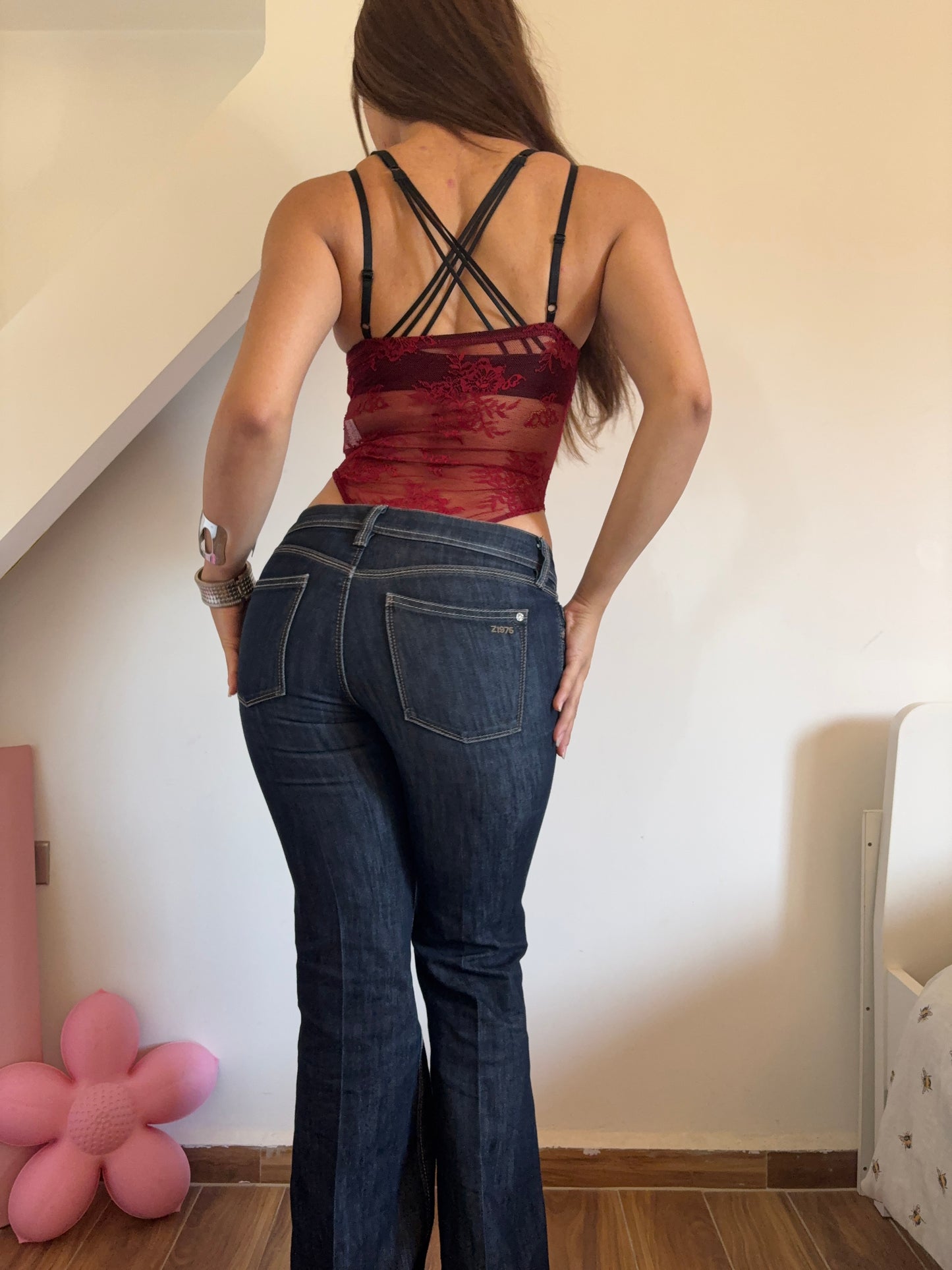 2000s low waist flared jeans