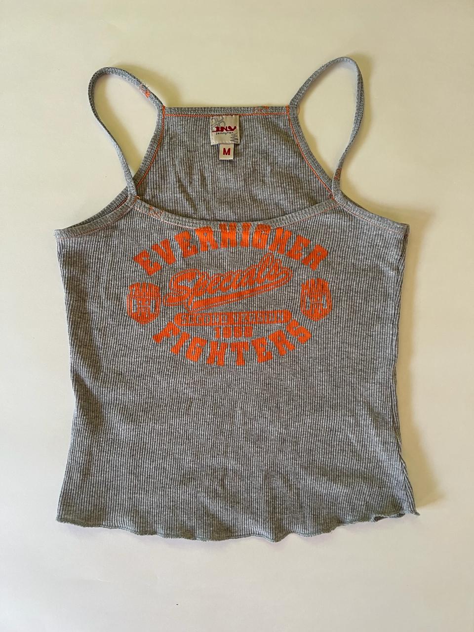 Grey graphic tank top