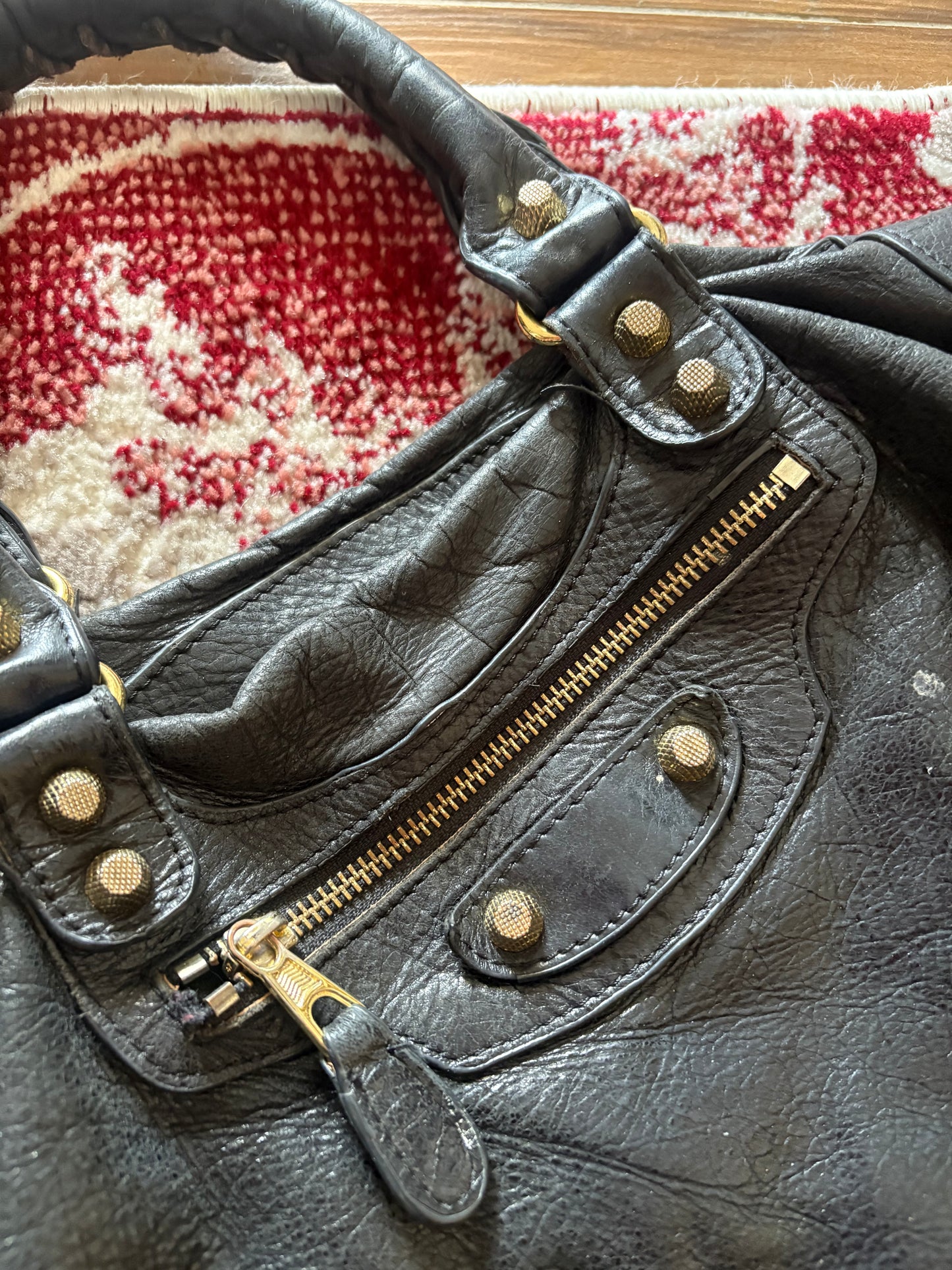 Balenciaga city black leather bag