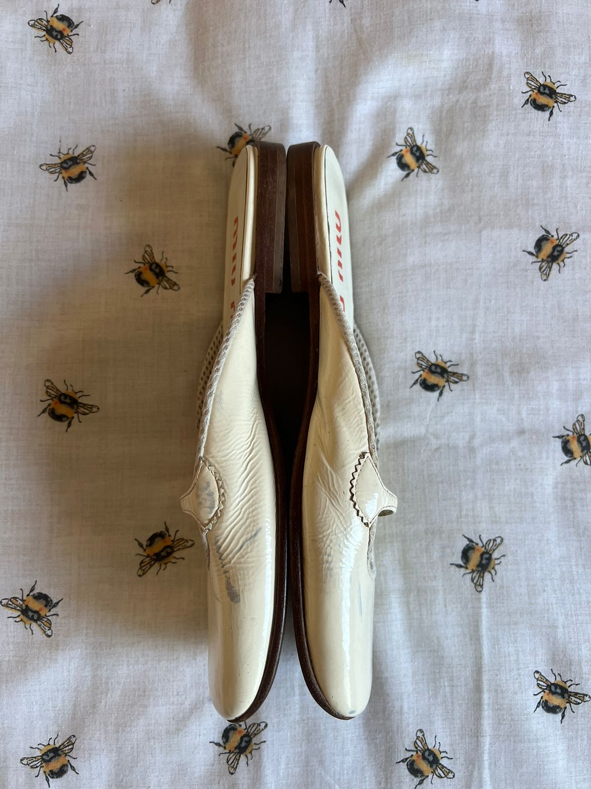 Miu Miu vintage white leather flats