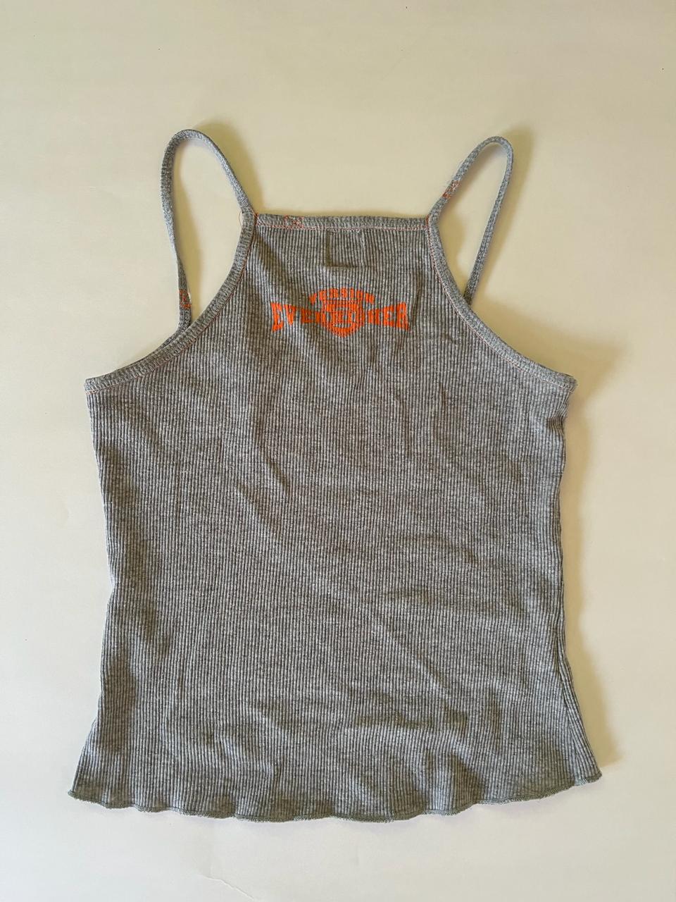 Grey graphic tank top