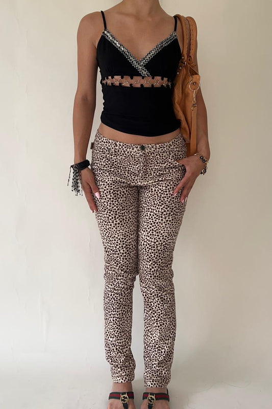 Moschino polka dot mid waist slim fit pants