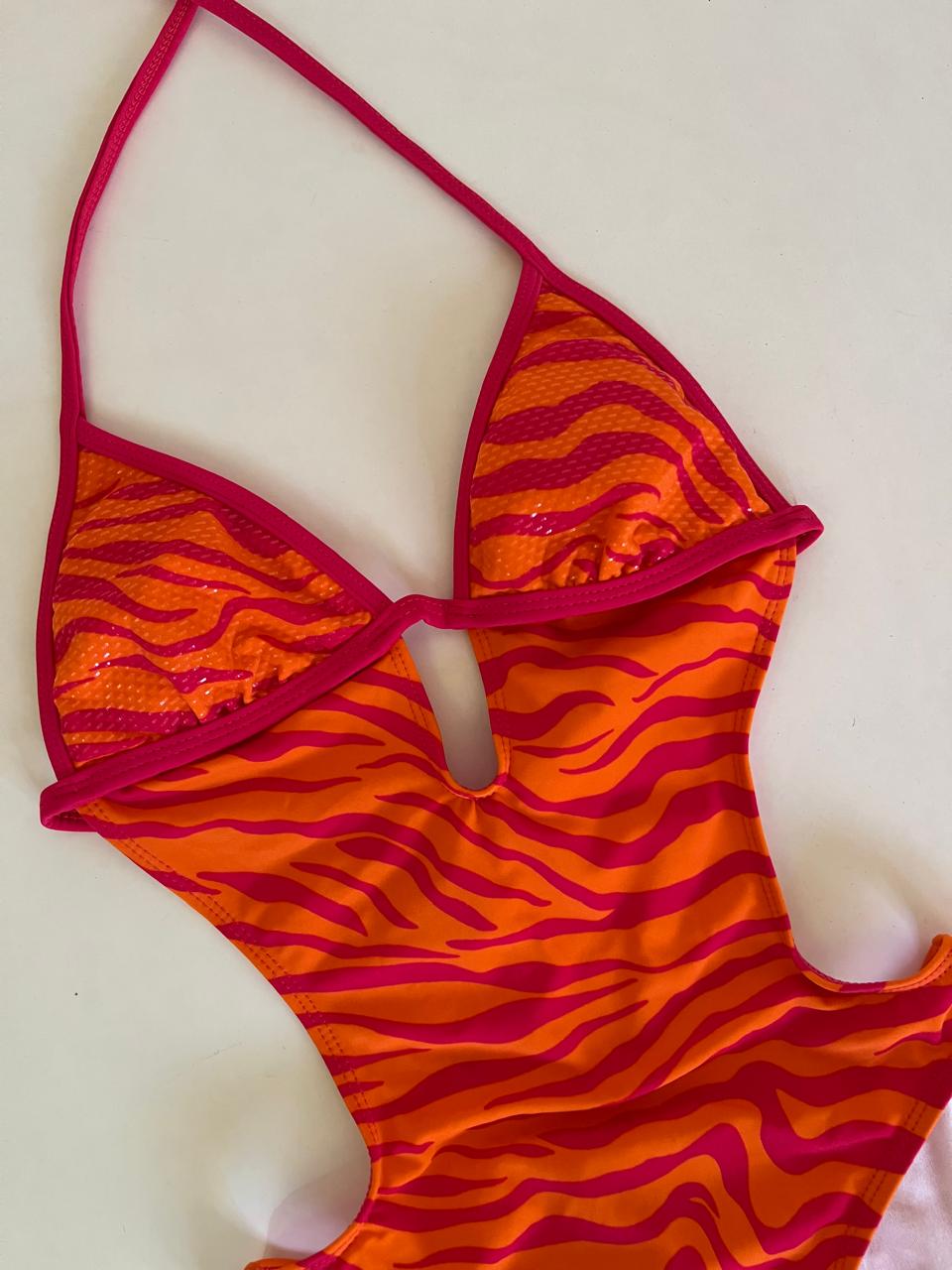 Guess y2k animal print backless one piece swimsuit
