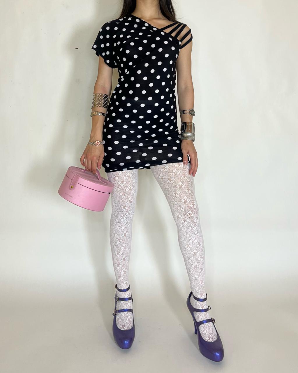 90s Polka dot mini dress