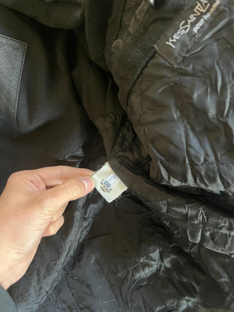 Vintage YSL black genuine leather coat