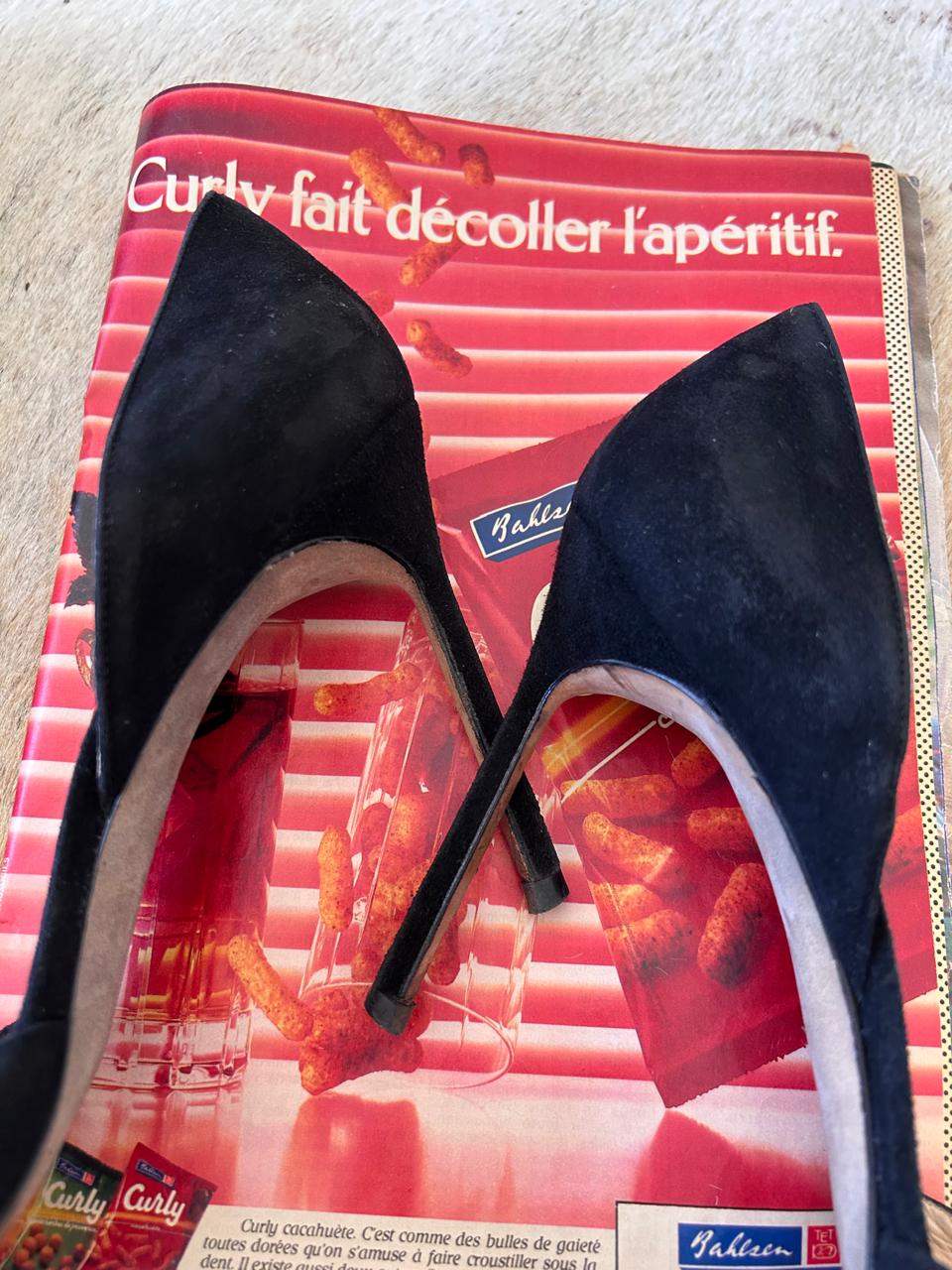 Manolo Blahnik suede pointy heels