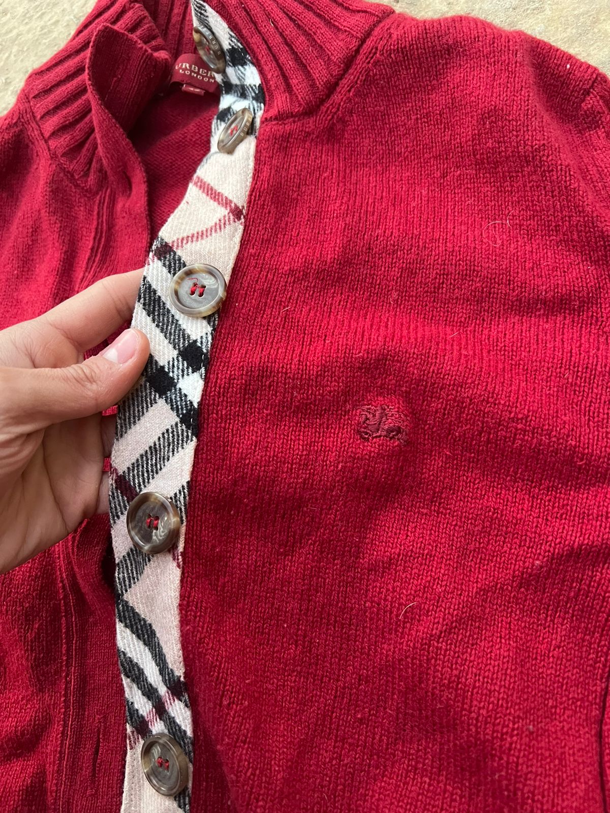 Burberry dark red vintage cardigan