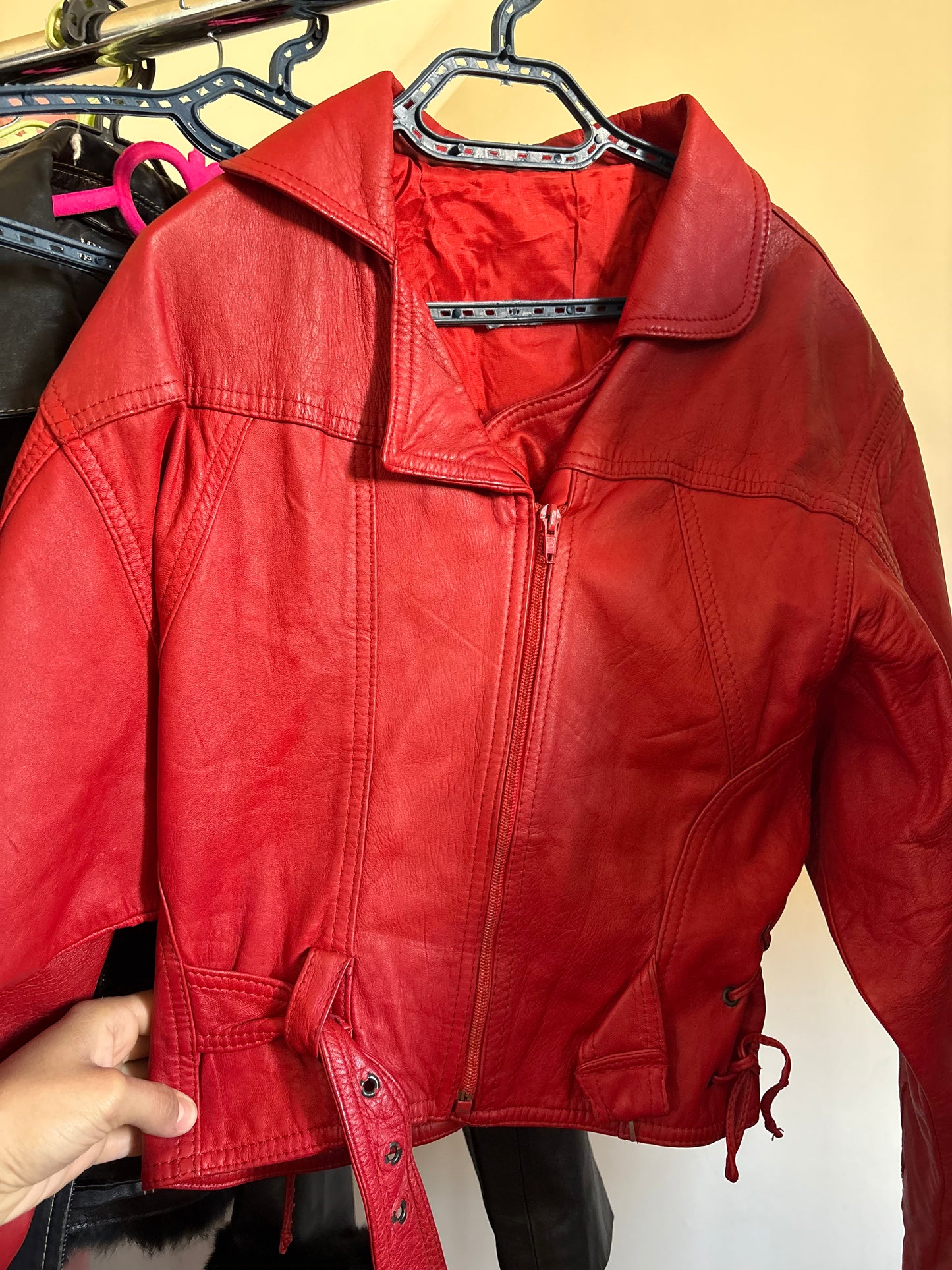 Leather red jacket
