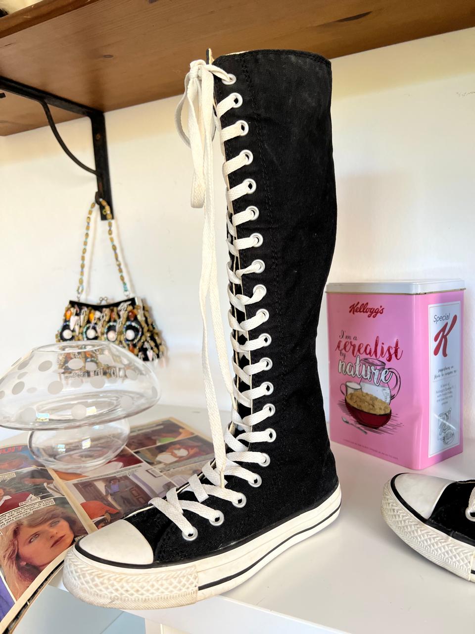 Converse knee high lace up shoes