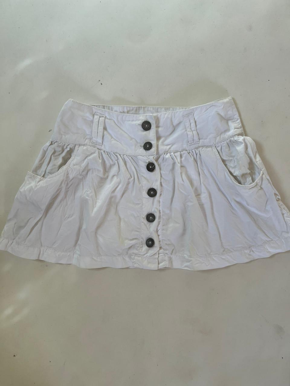 00s jennyfer denim mini white buttons skirt