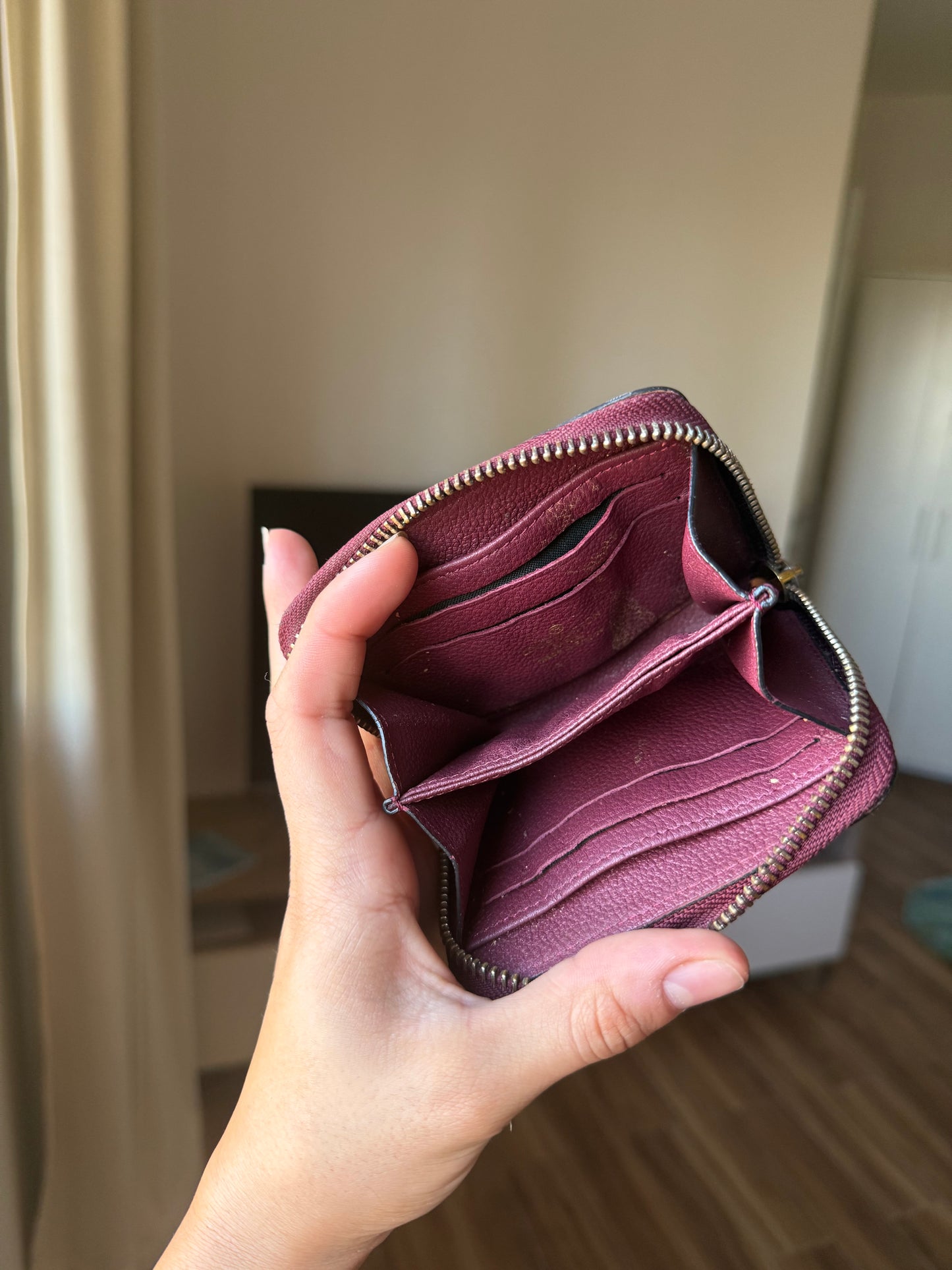 Louis Vuitton leather small purple monogram wallet