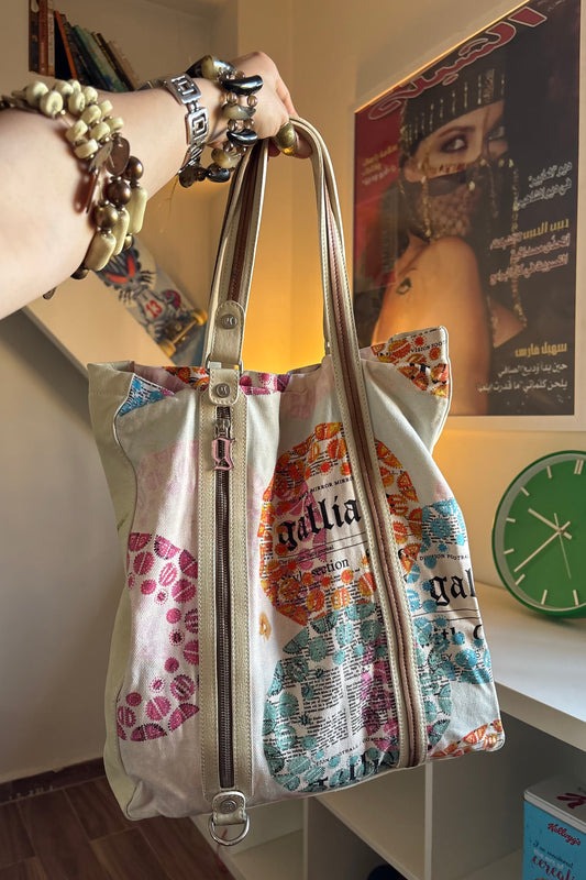 Galliano vintage newspaper tote bag