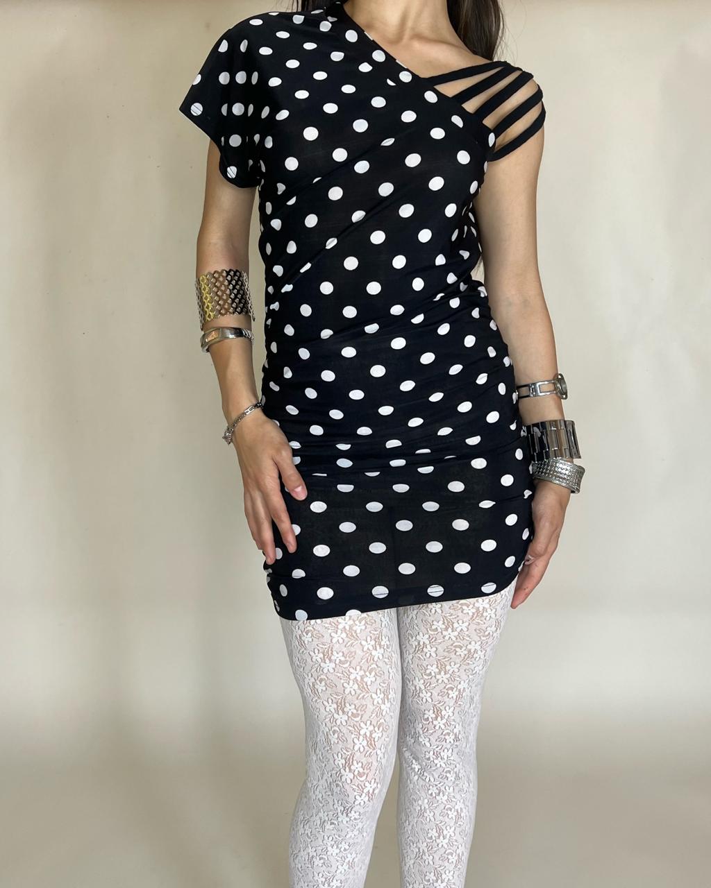 90s Polka dot mini dress