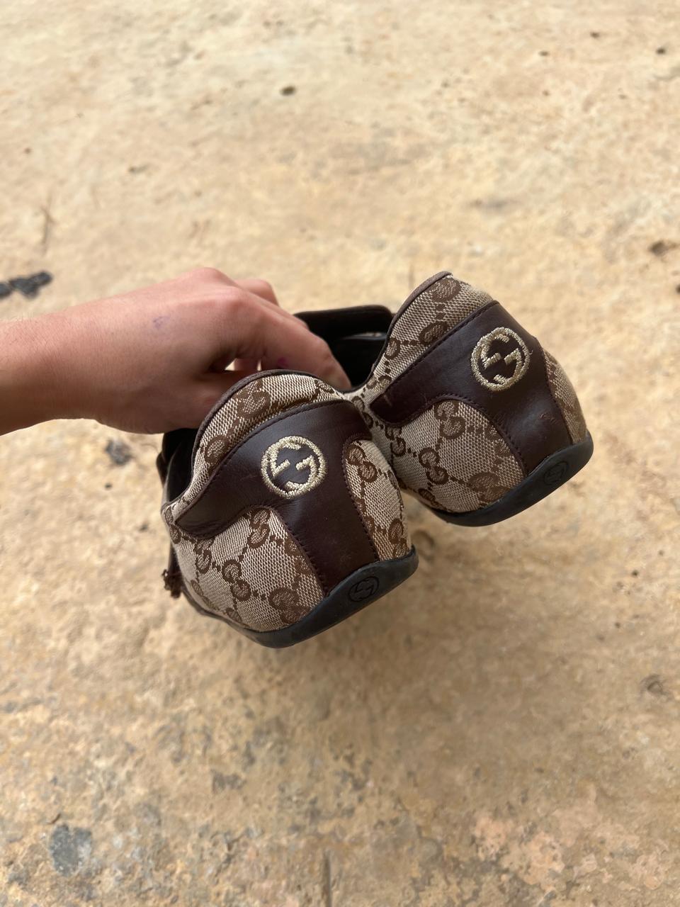 Gucci monogram canvas shoes