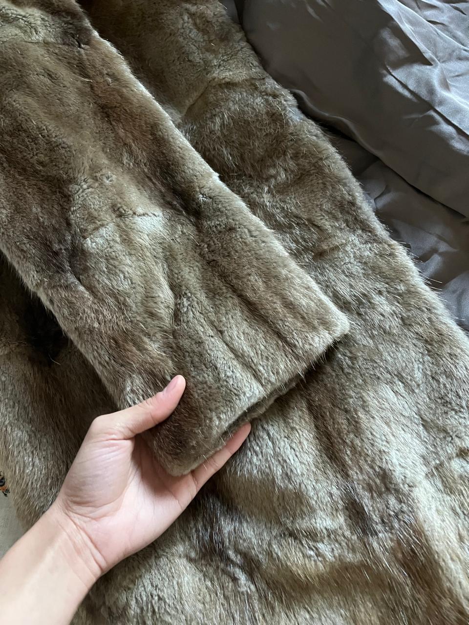 Keska real fur long coat