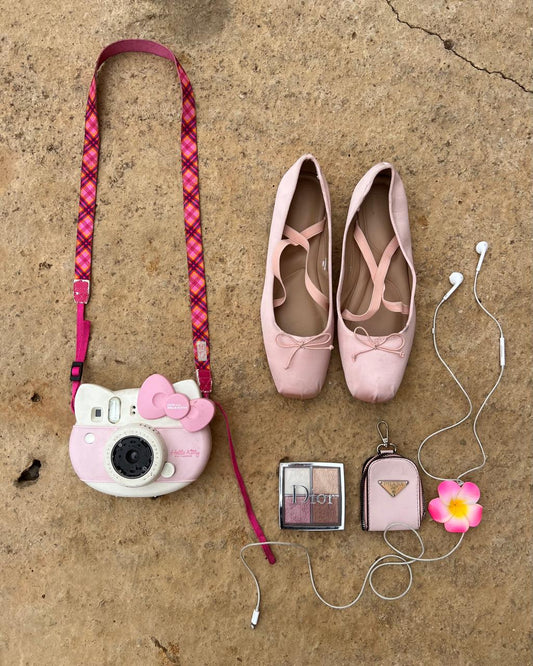 Pink satin ballerinas