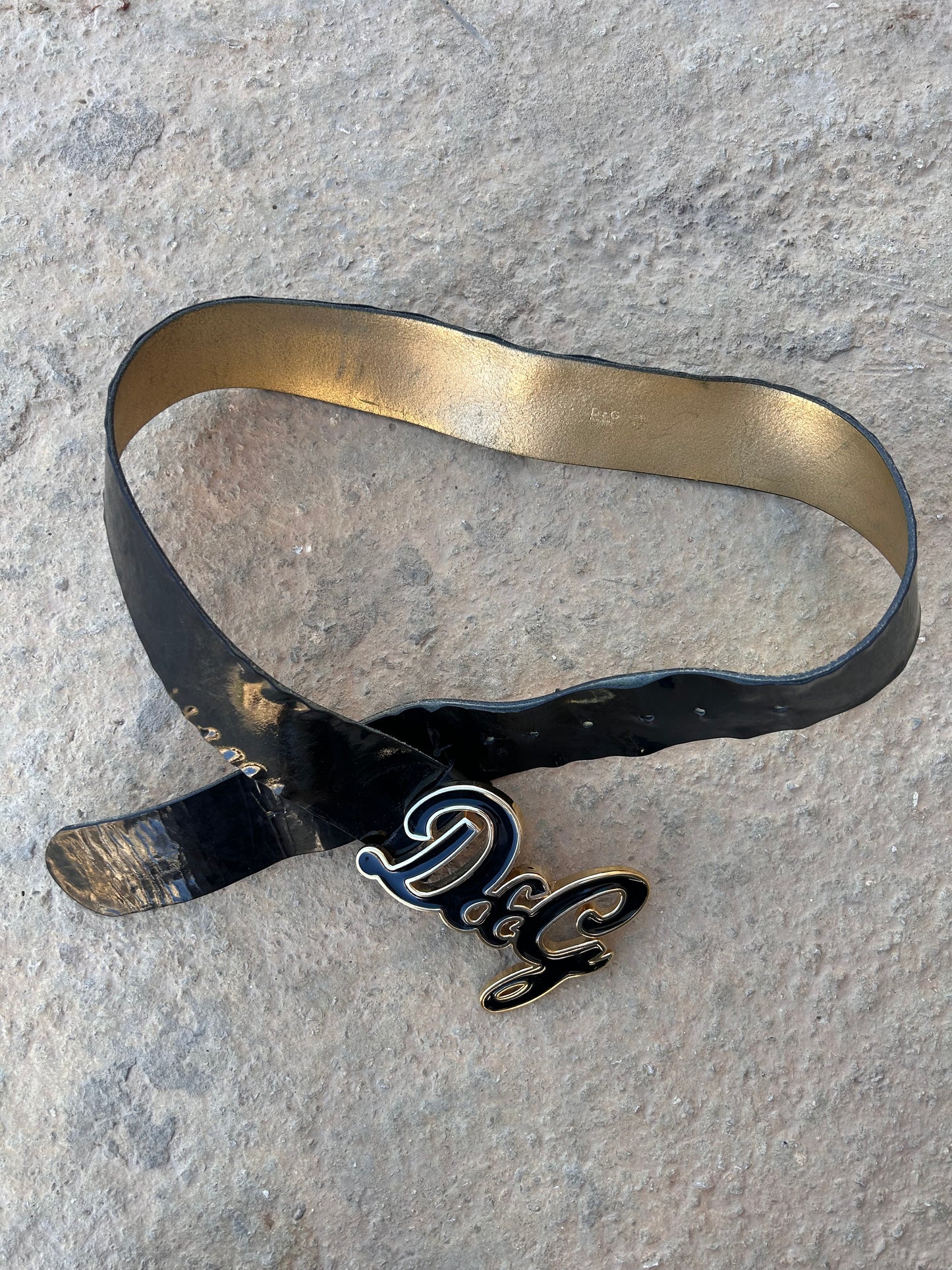 D&G patent leather buckled belt