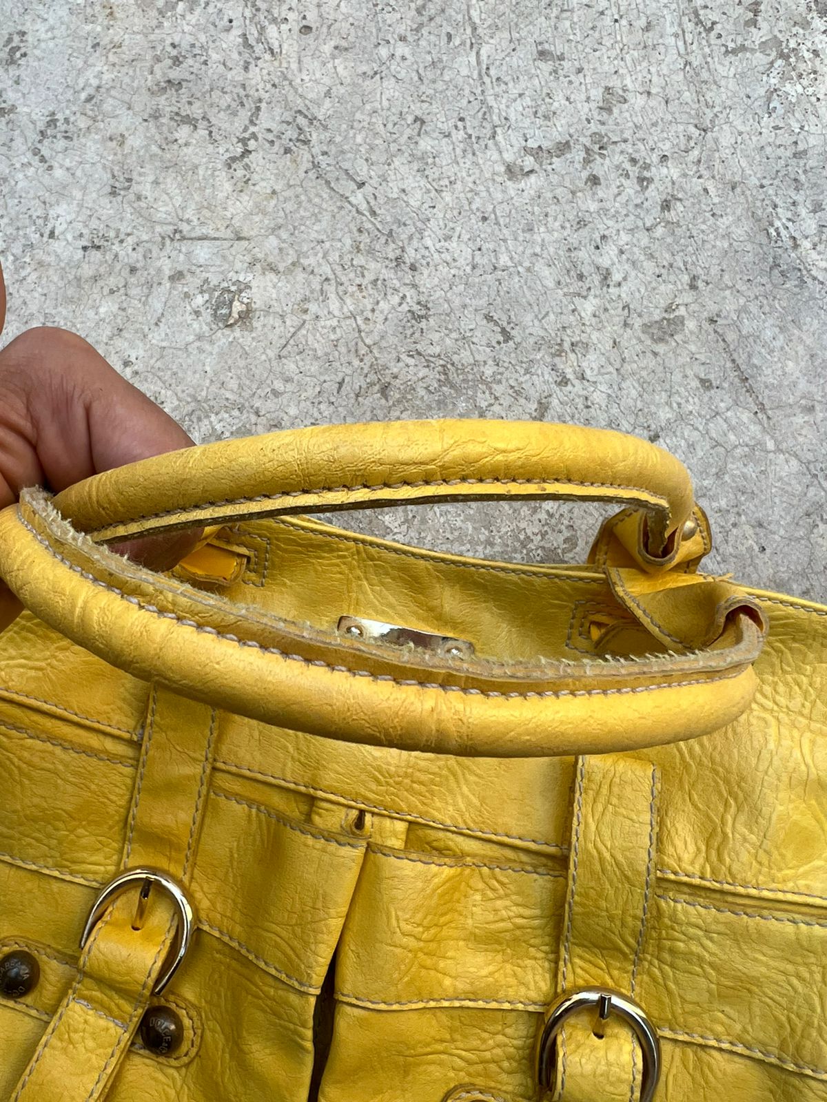Dolce & Gabbana leather pocket yellow bag