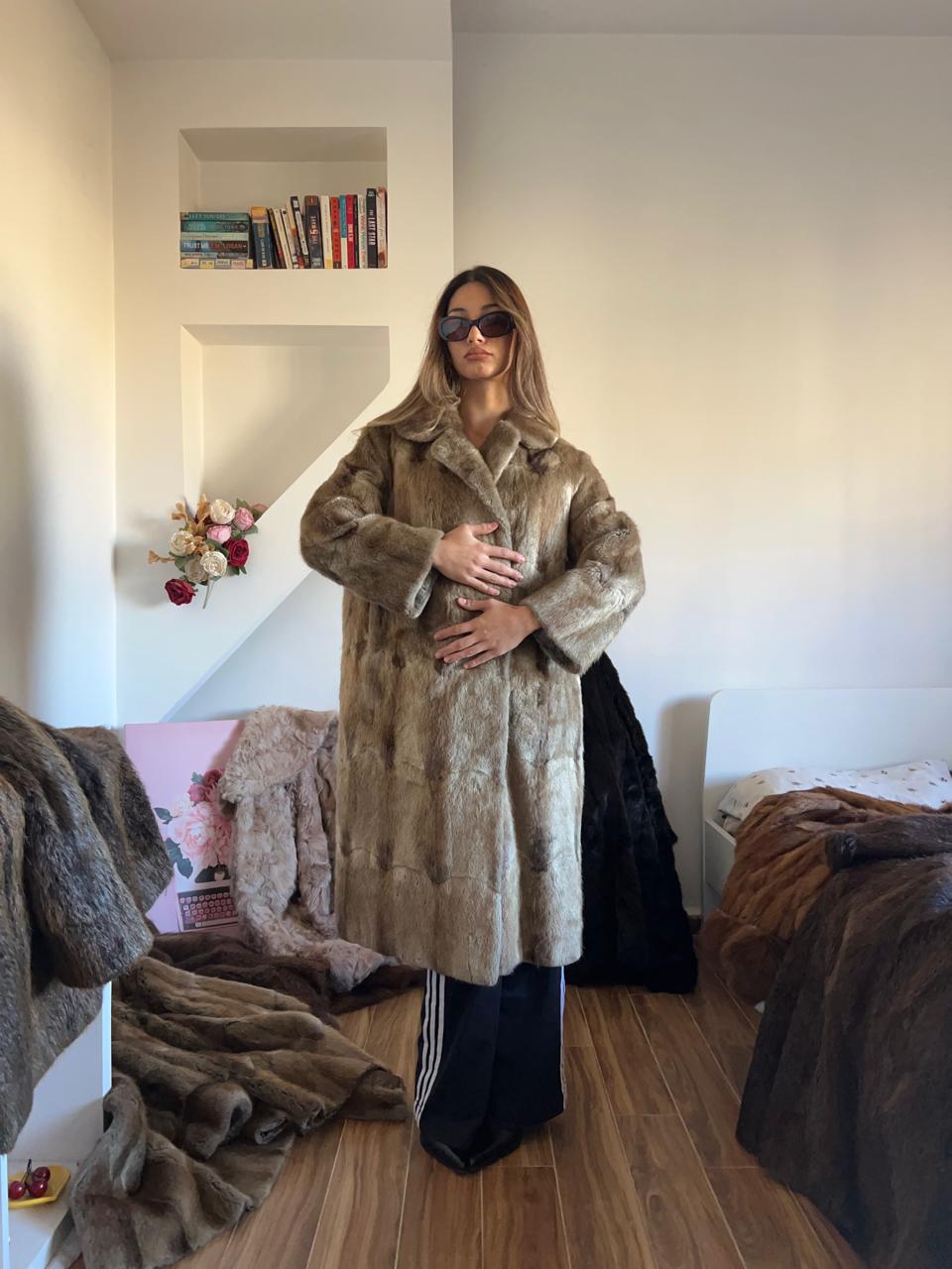 Keska real fur long coat