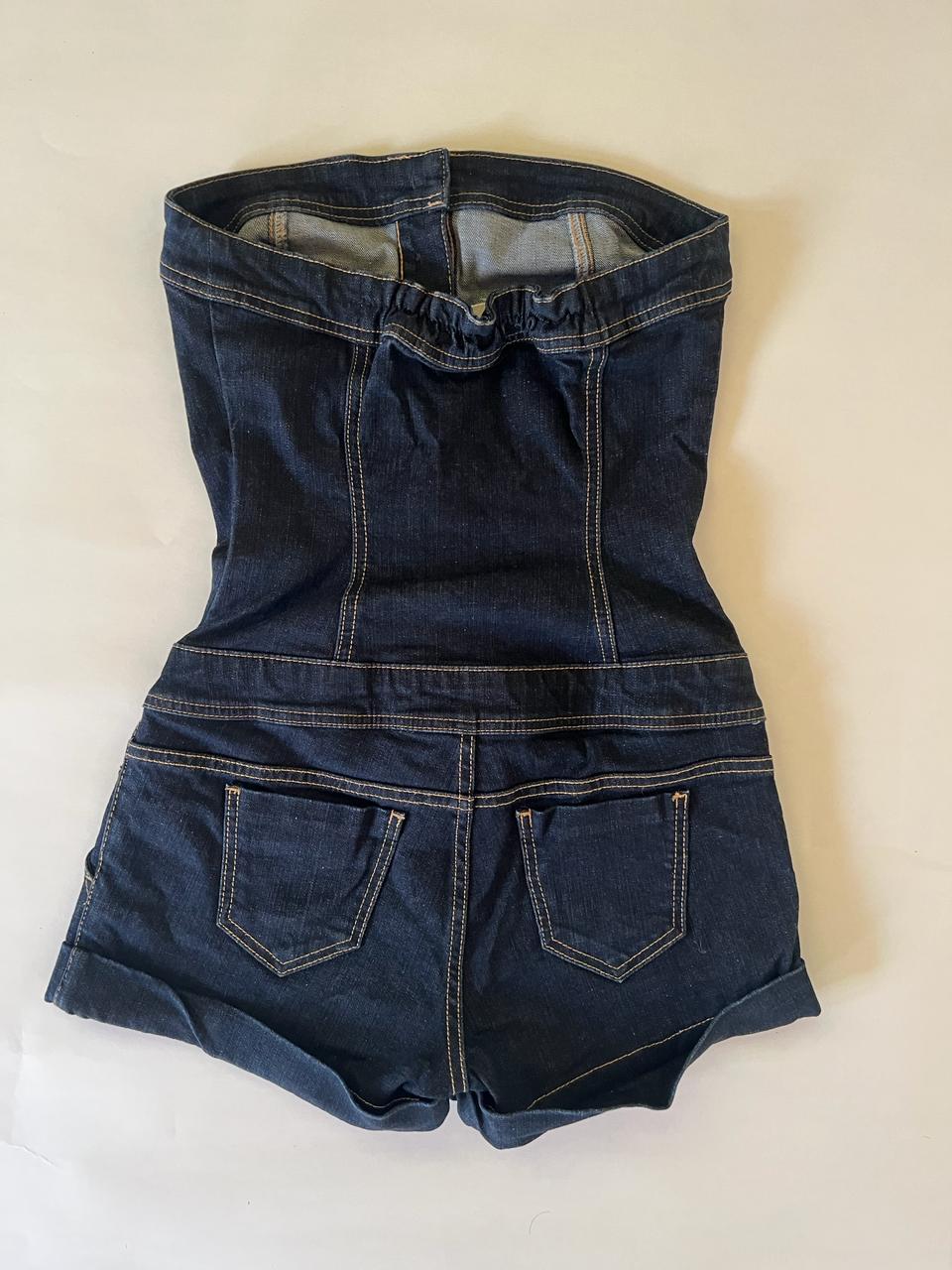 Denim y2k sleeveless short jumpsuit