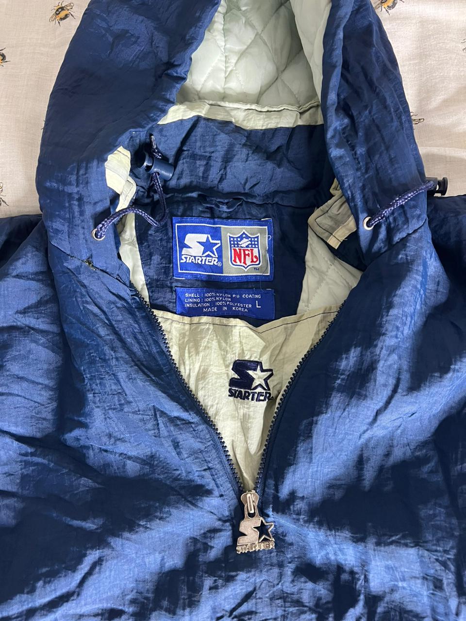 NFL Dallas Cowboys Starter vintage 90s half zip up hooded rare jacket
