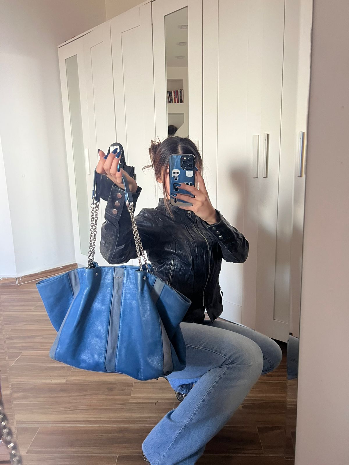 Diesel leather blue big bag