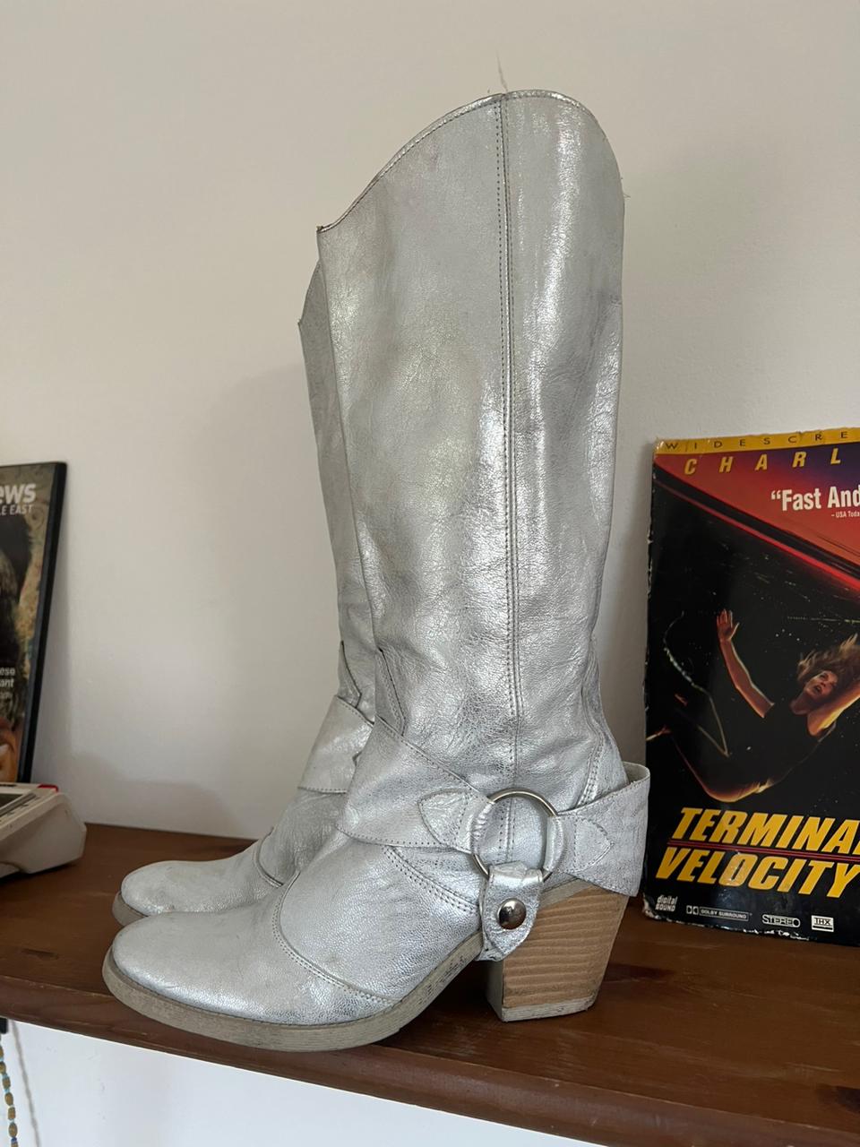 Made in Spain cowboy silver boots