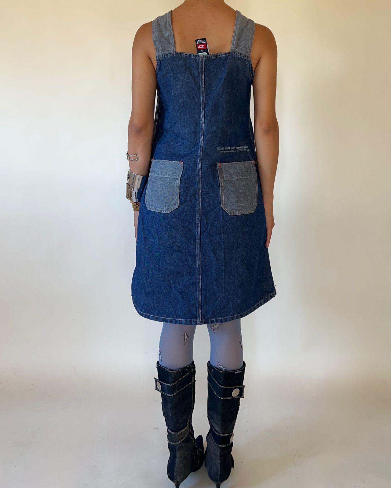 Diesel denim pocket midi dress