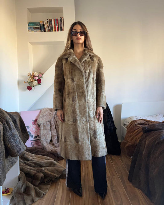 Keska real fur long coat