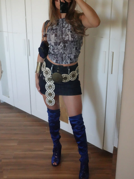 Guess satin knee high boot like heels