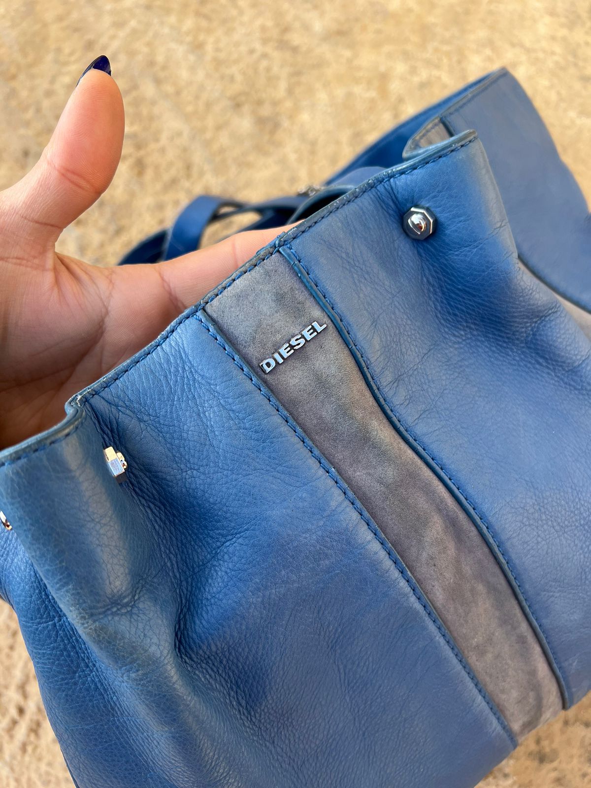 Diesel leather blue big bag