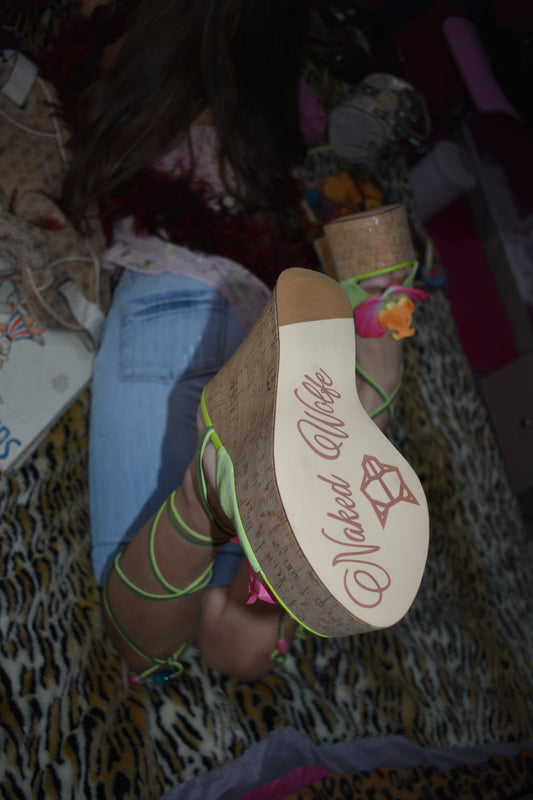 Naked Wolfe suede wedge heels