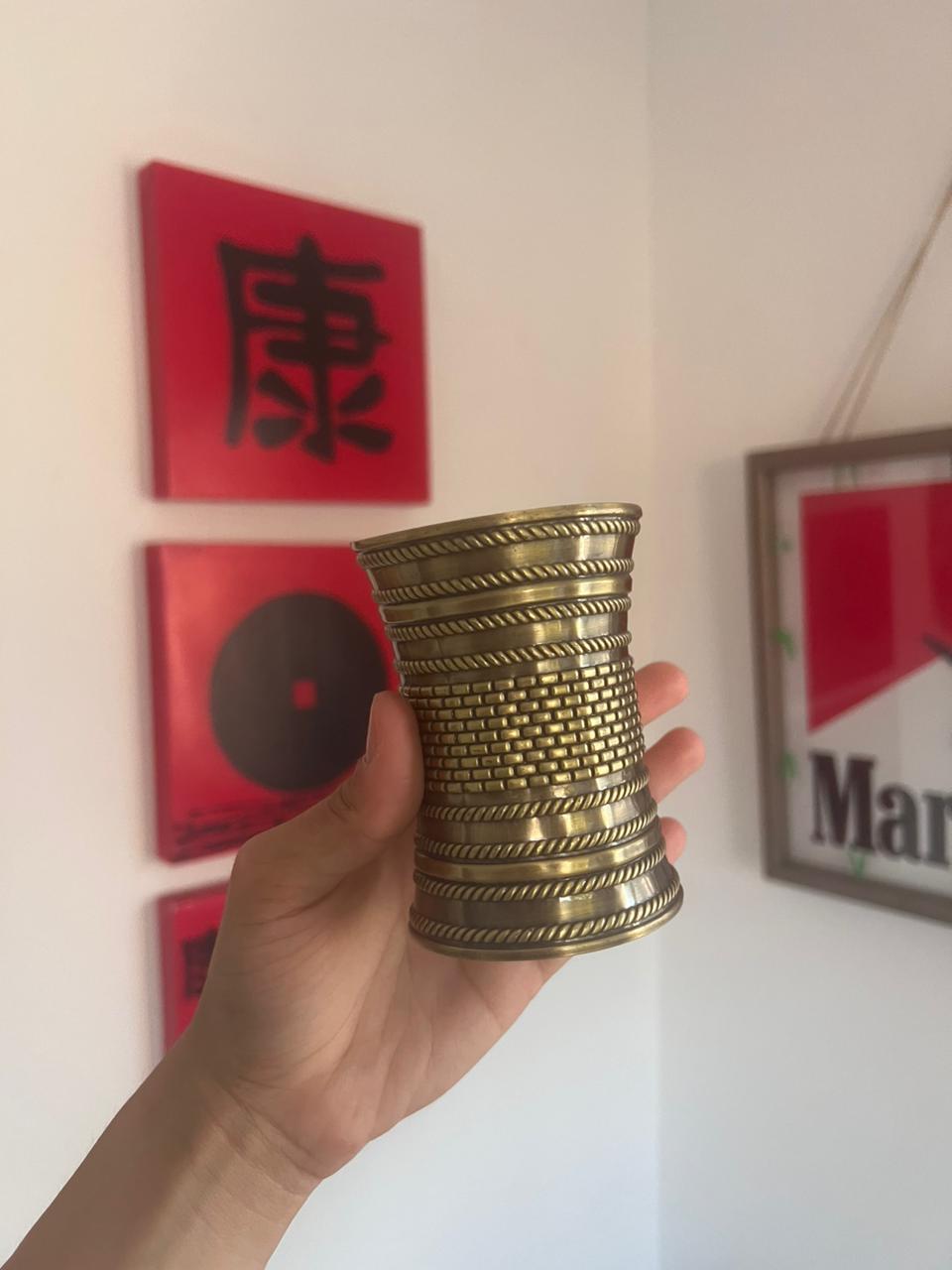 Vintage cuff bangle handcrafted metal bracelet