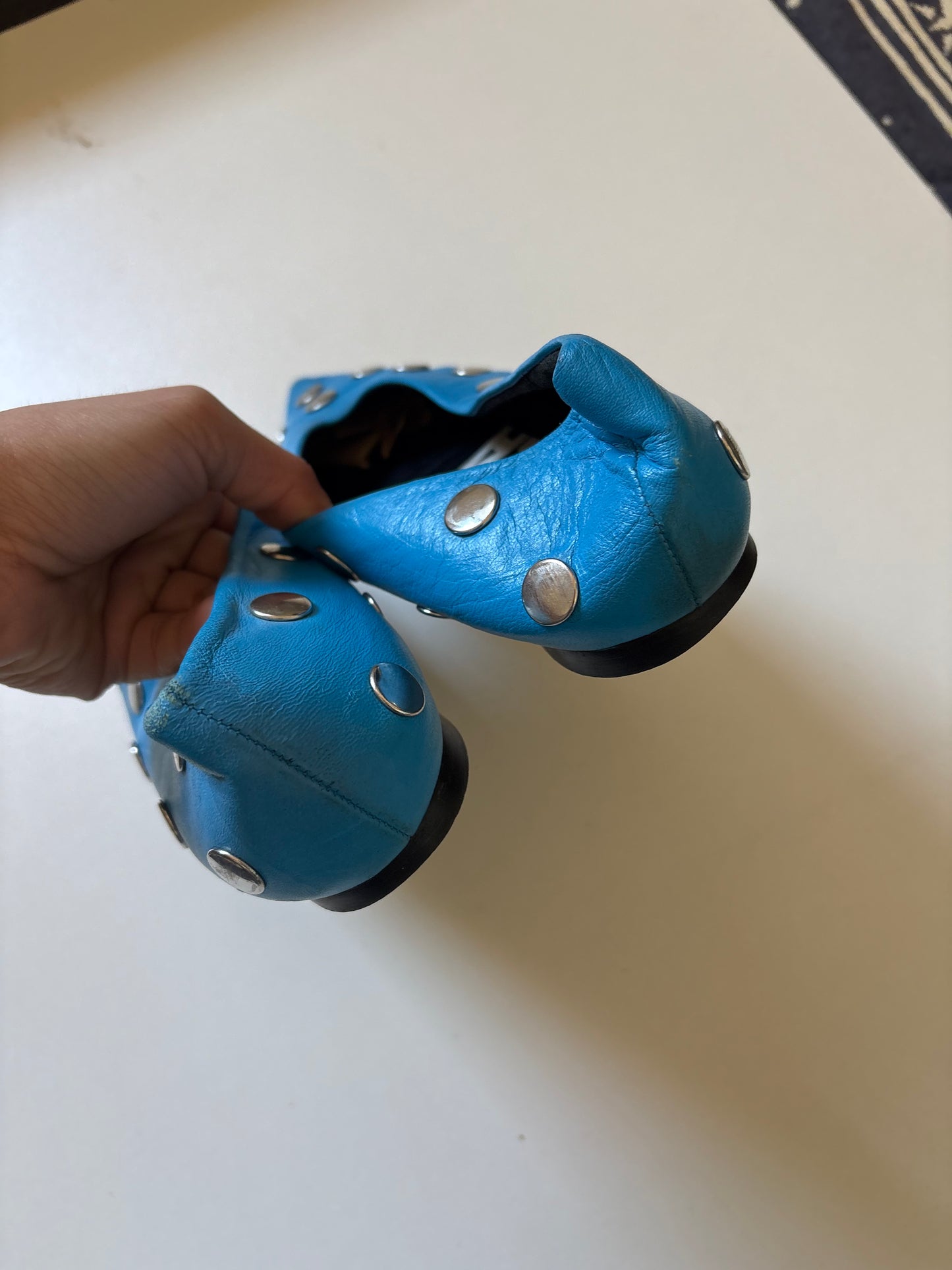 Bimba Y Lola leather studded ballerina flats