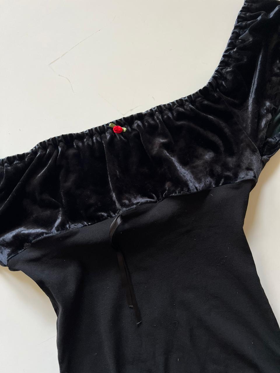 Coquette black off shoulder dress