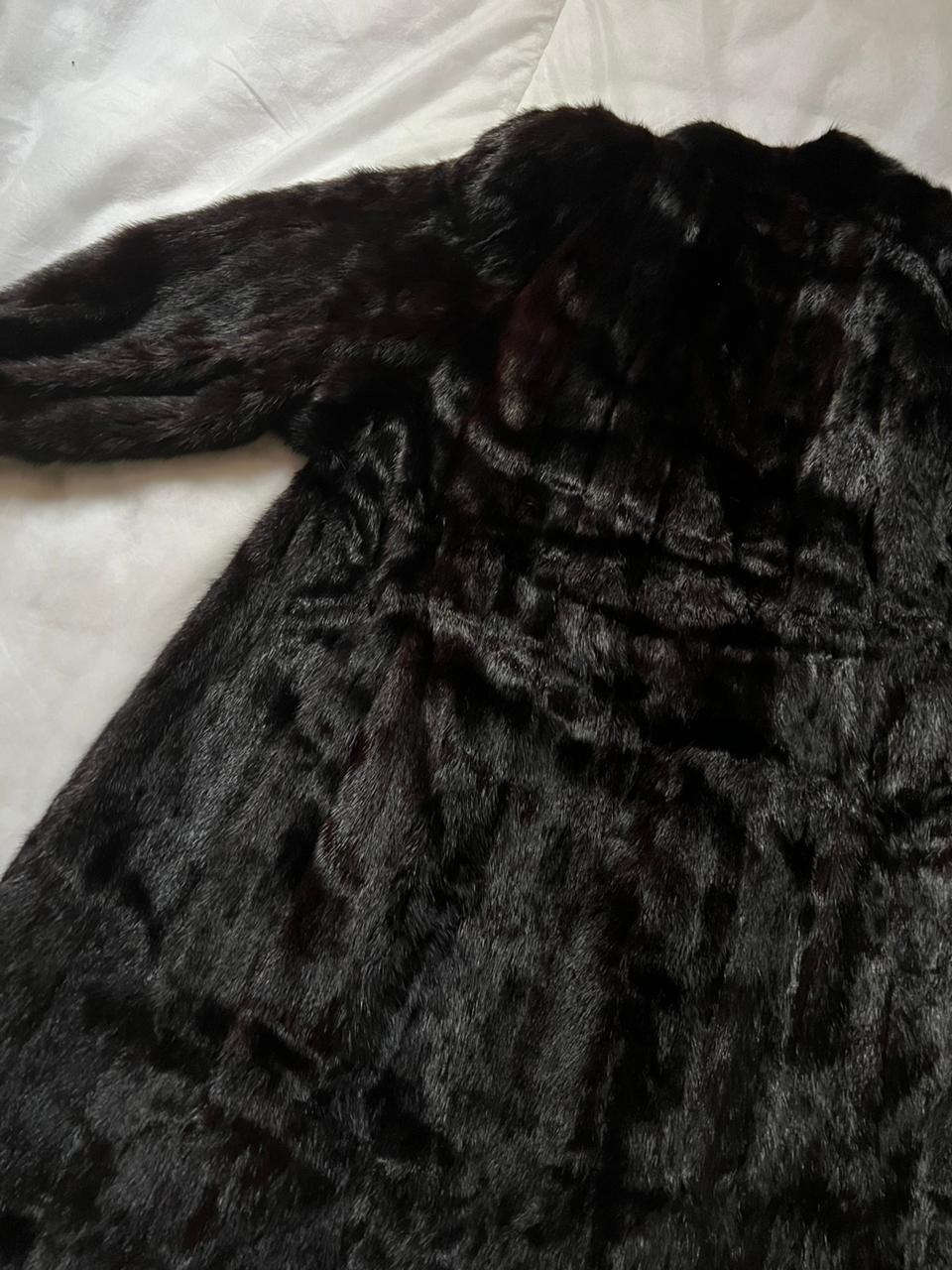 Balmain real mink fur black coat