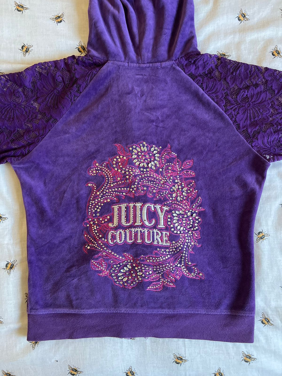 Juicy Couture purple lace sleeves tracksuit jacket