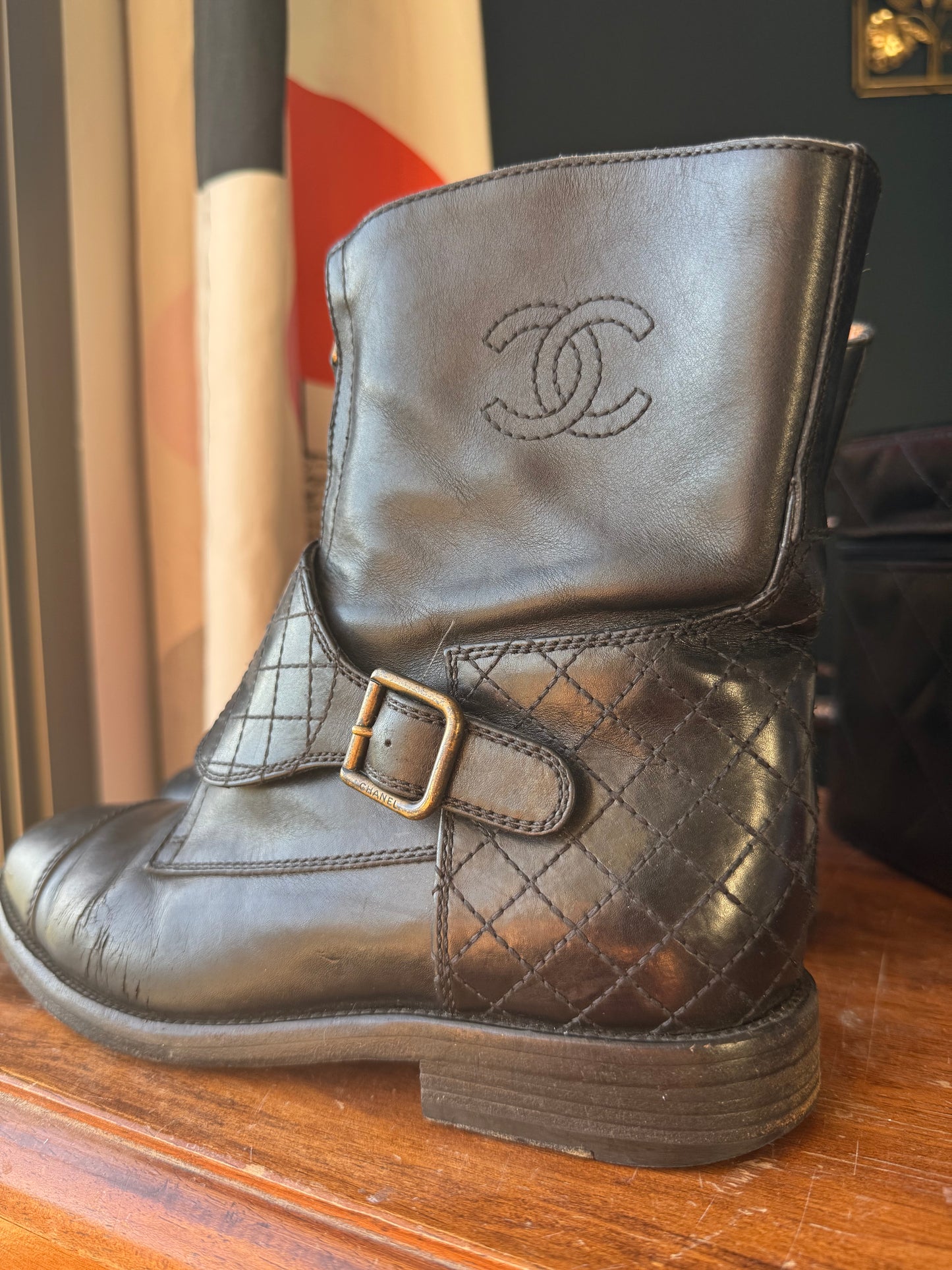 Chanel leather boots