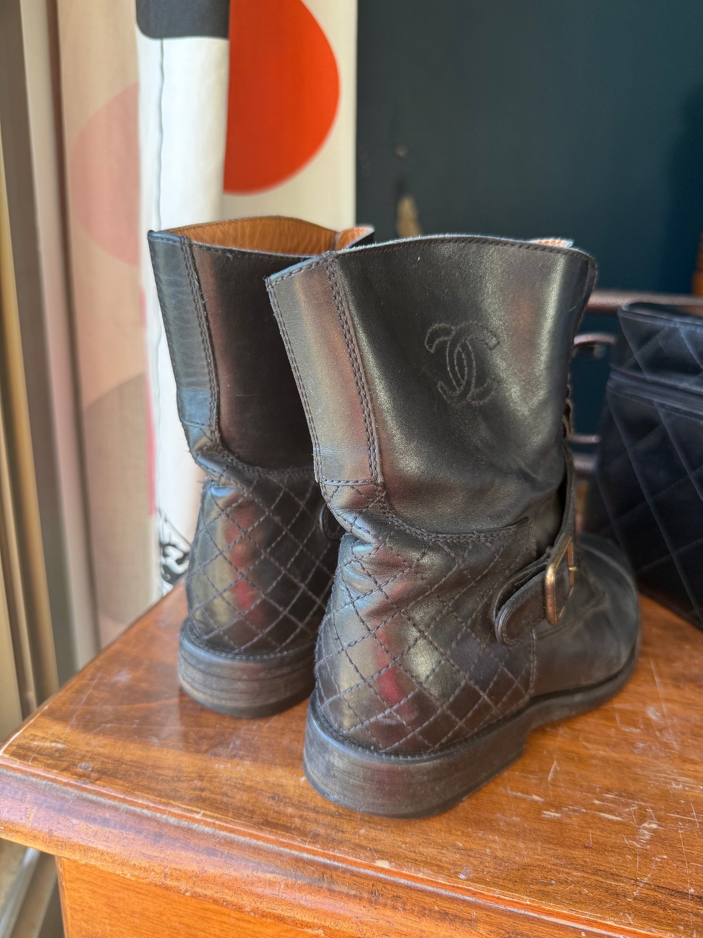 Chanel leather boots