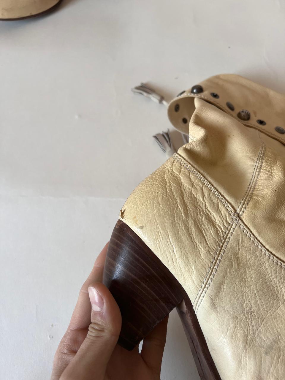 Miss Sixty leather round wrinkled boots