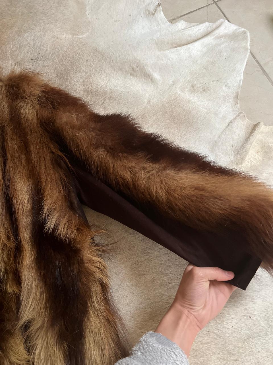Real fur mini multicolor coat